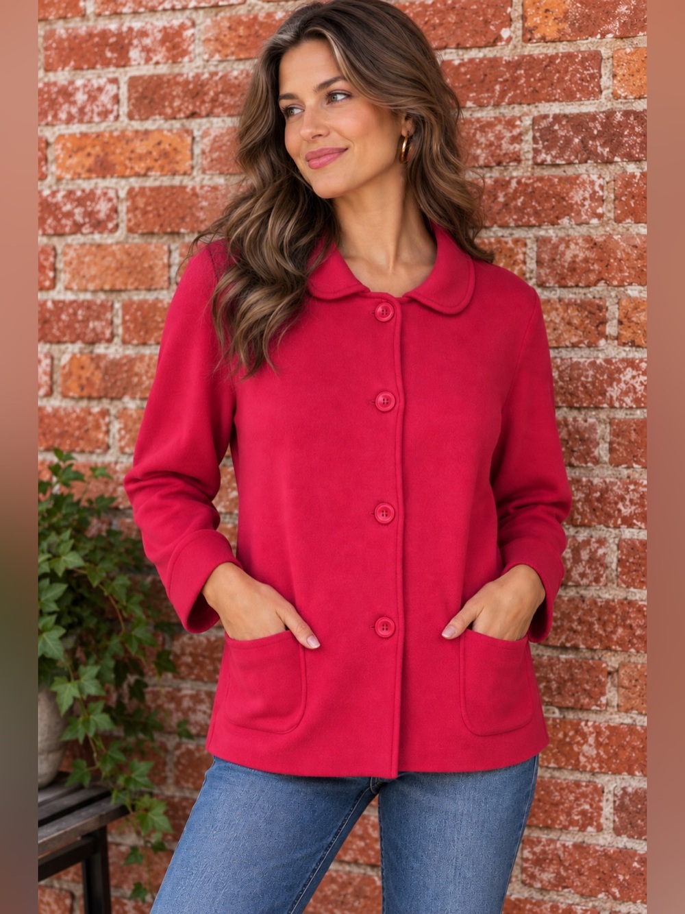 Talbots Hot Pink Sweater Jacket